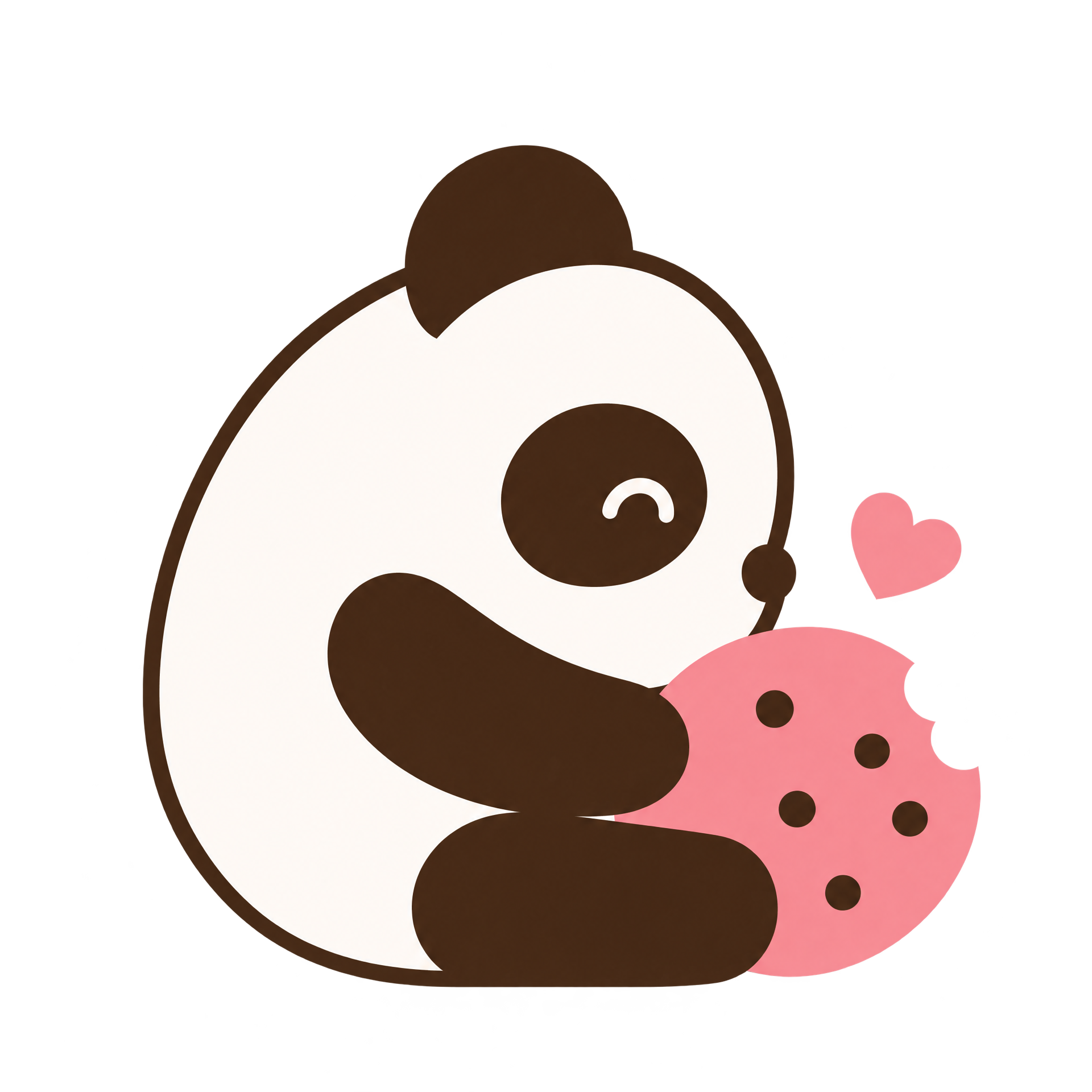 Mascote grande da wi.cookies: panda segurando um cookie de chocolate